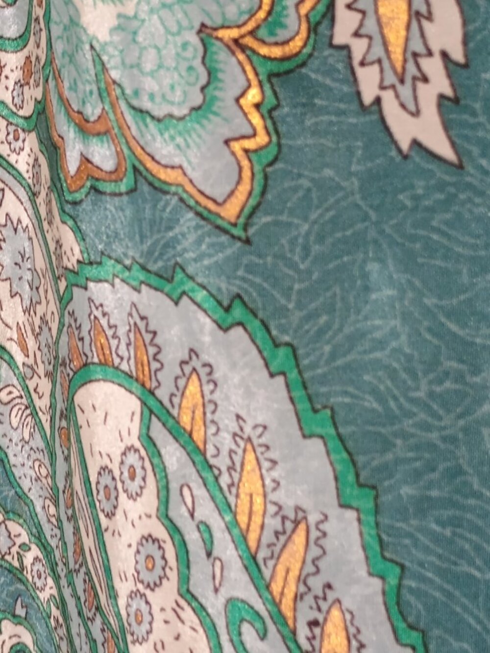 Natura Portugal Teal Paisley Embroidered Boho Sleeveless Blouse XS - Picture 8 of 11